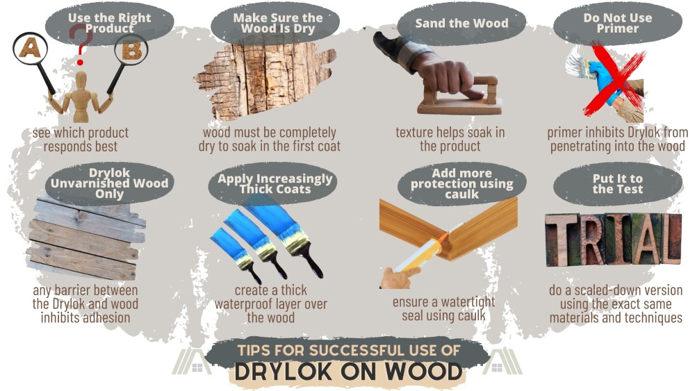 Eight (8) tips for Successful Use and application of Drylok on Wood