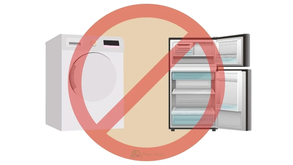 Clothes dryer and refrigerator not recommended to be stored near a water heater