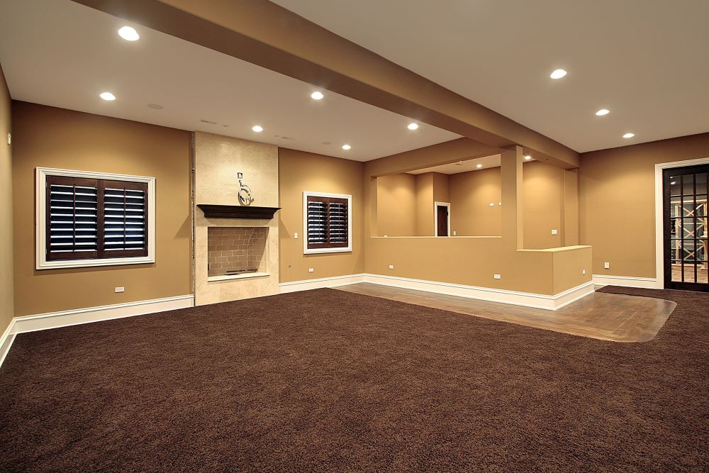 Lower level family room in new construction home