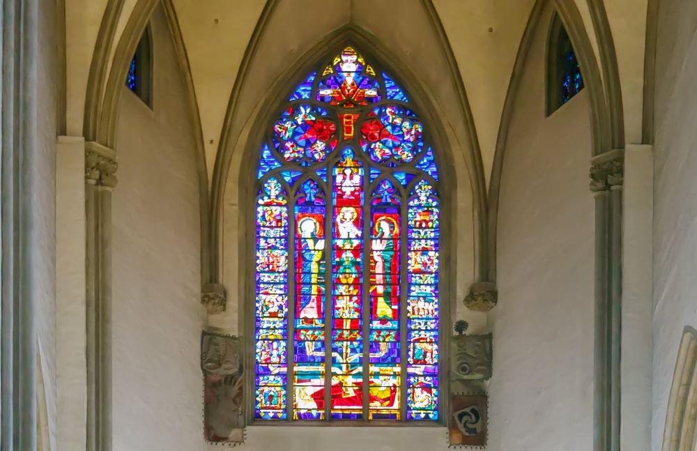 Stained glass in the Cathedral of Augsburg is a Roman Catholic church in Augsburg, Bavaria, Germany