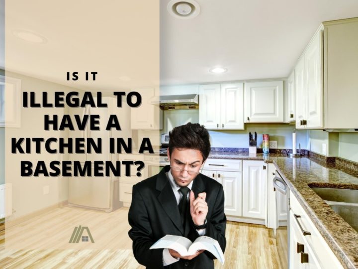 Man wearing a suit and glasses studying a book; Is It Illegal to Have a Kitchen in a Basement? (Rules to Keep in Mind)
