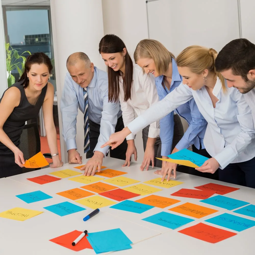 Business Team Brainstorming Using Color Lab