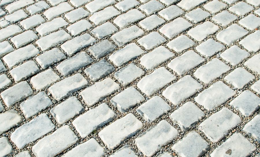 The road paved with cobblestones for your backyard or patio