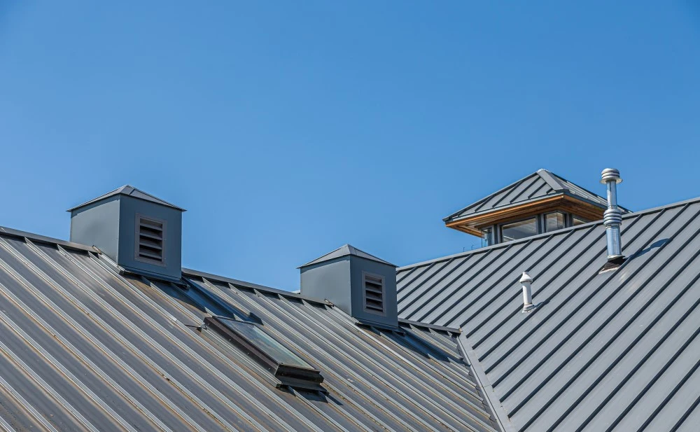 Metal Roof with cupolas