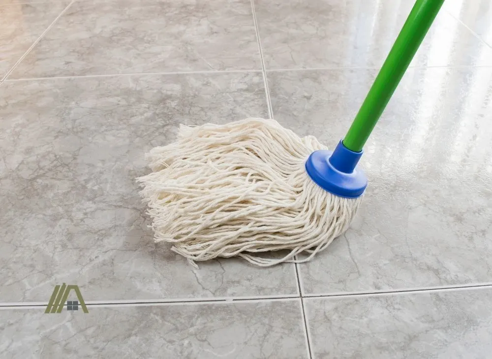 cleaning marble floor