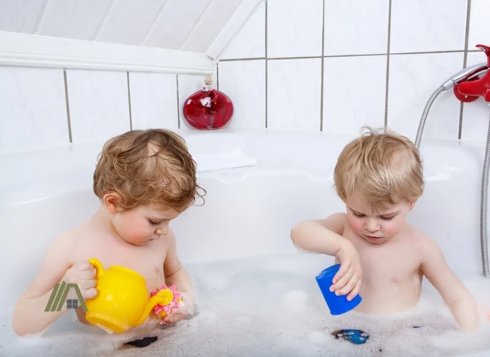 kids taking a bath in the bathtub