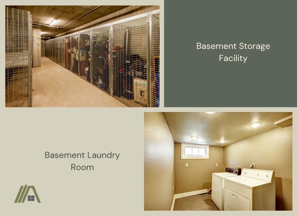 Basement Storage Facility and Basement Laundry Room