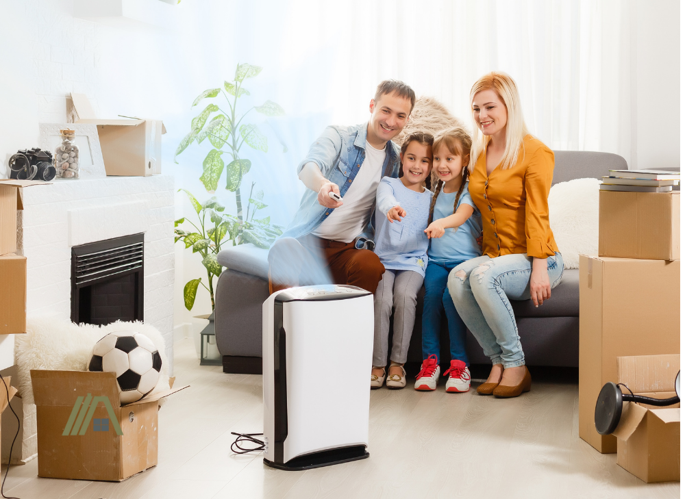 air purifier at home with family not yet done packing