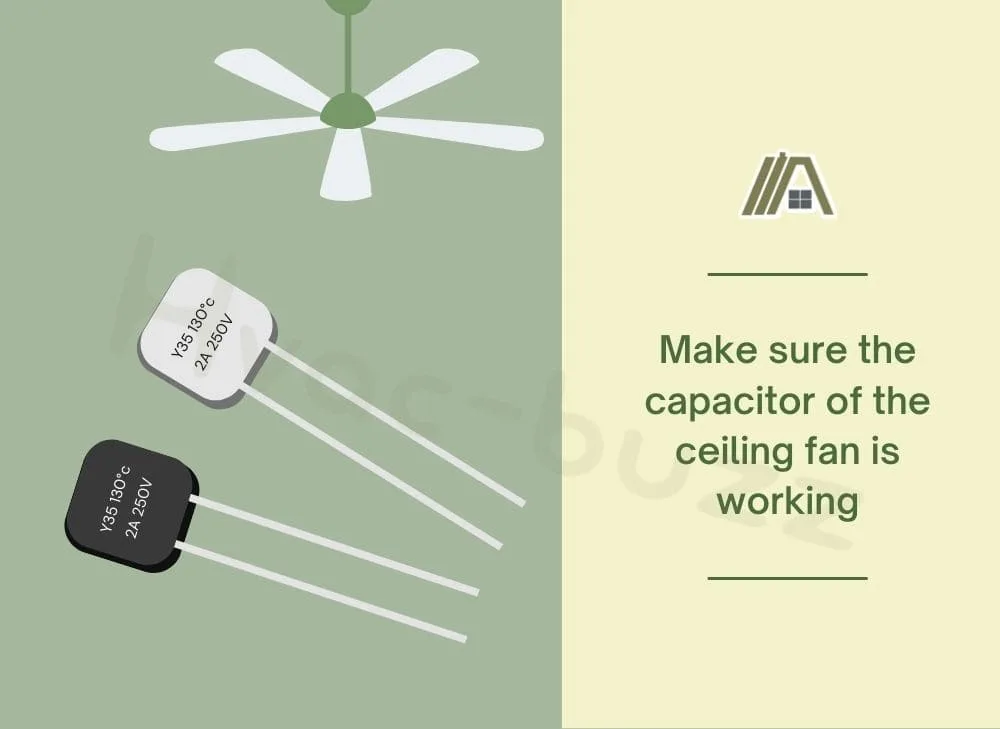 Capacitor of the ceiling fan, Make sure the capacitor of the ceiling fan is working