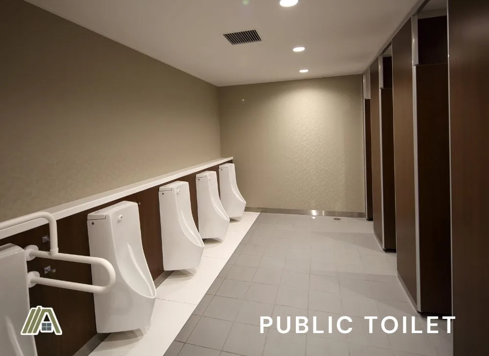 Clean and modern public toilet
