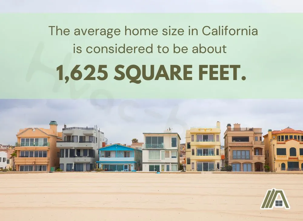 The average home size in California is considered to be about 1,625 square feet