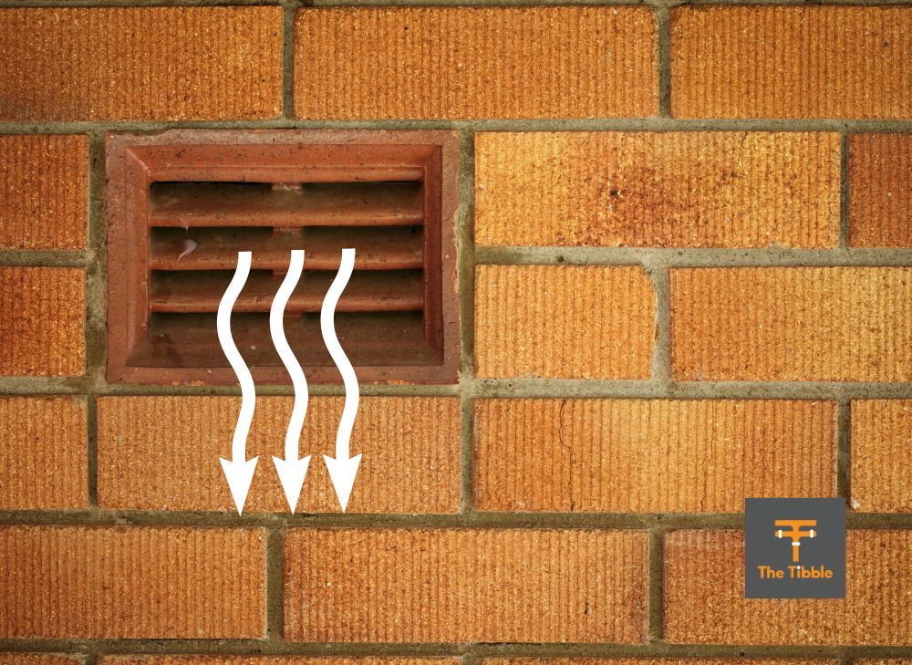 Basement air passing through a brick vent 