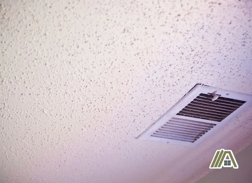 Popcorn ceiling with a vent