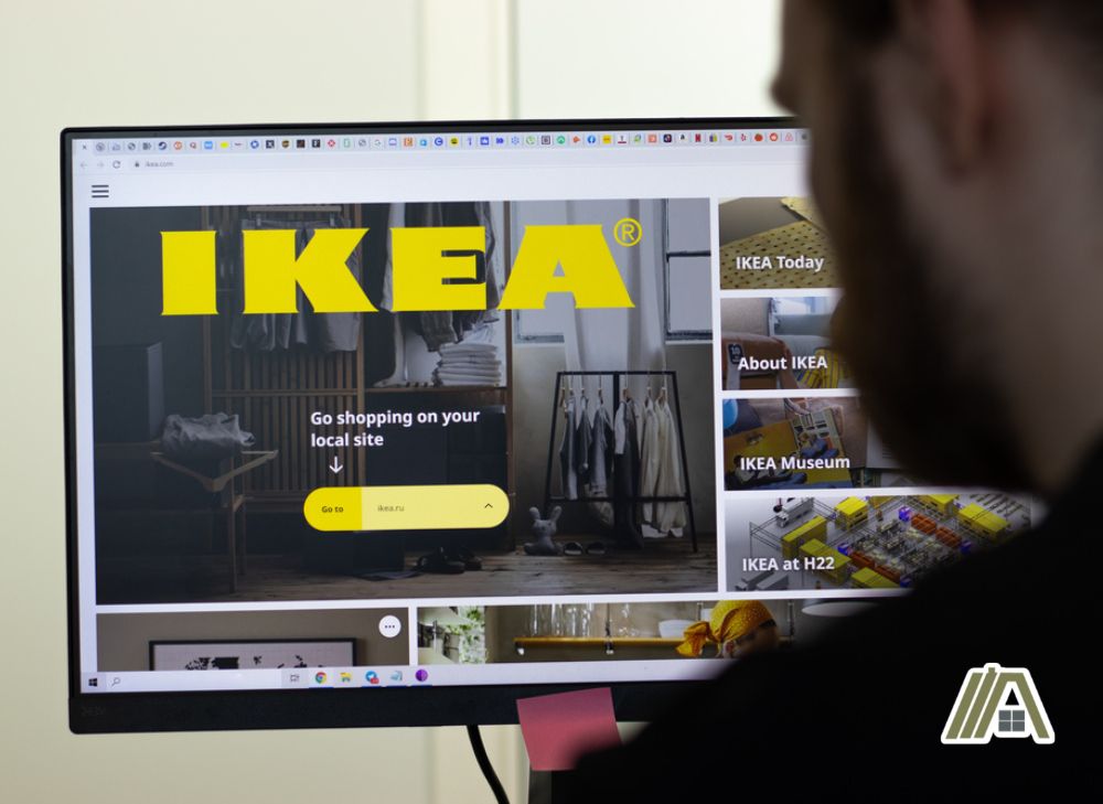 Man browsing in IKEA website