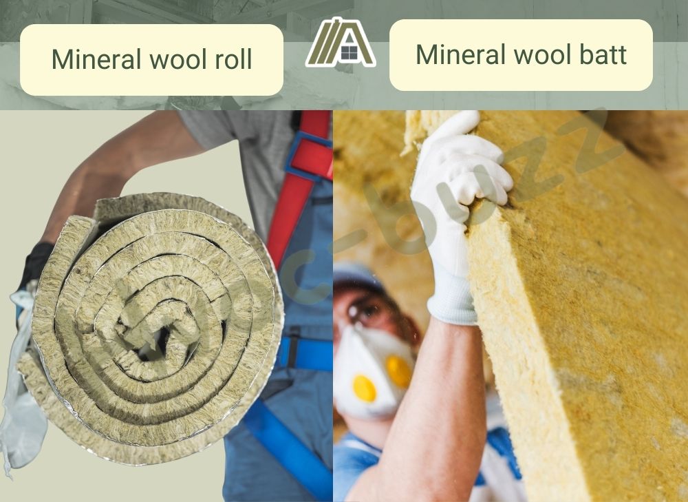 Mineral wool roll and mineral wool batt