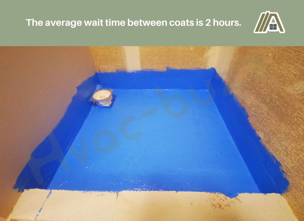 Waterproofing coating waiting time , blue waterproofing applied on floor