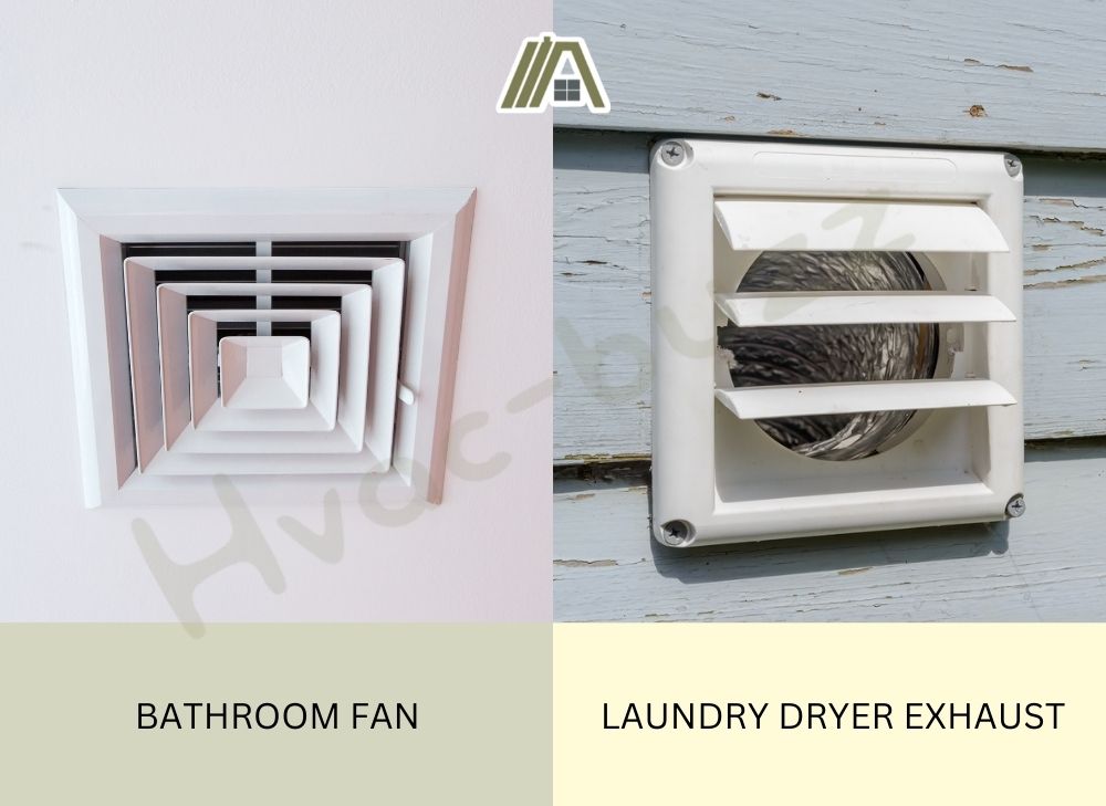 Bathroom fan and laundry dryer exhaust