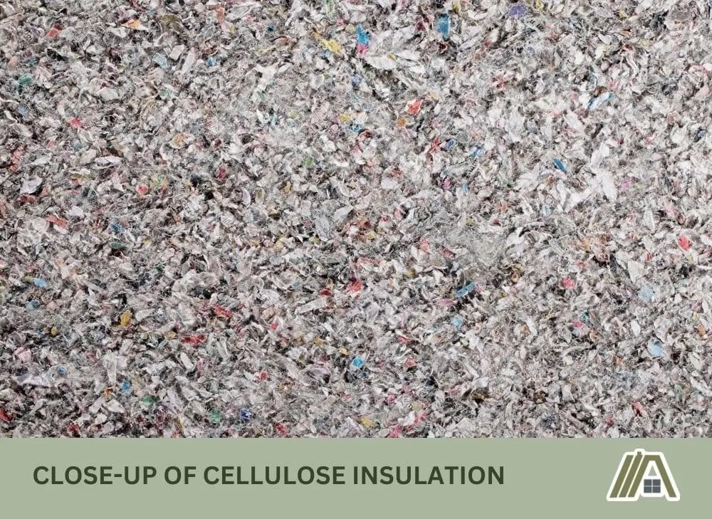 Close-up of cellulose insulation