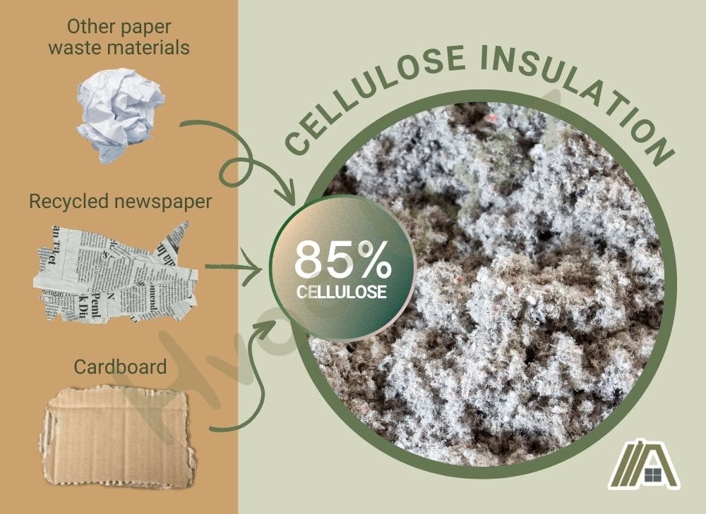 Composition of cellulose insulation_ other paper waste materials, recycled newspaper and cardboard