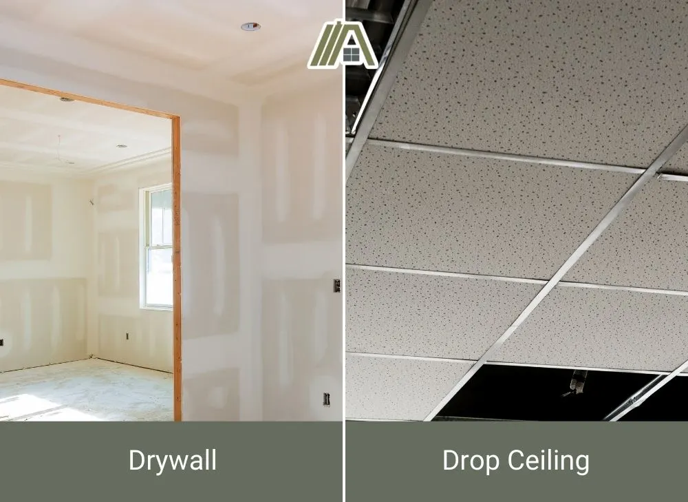 Drywall and drop ceiling