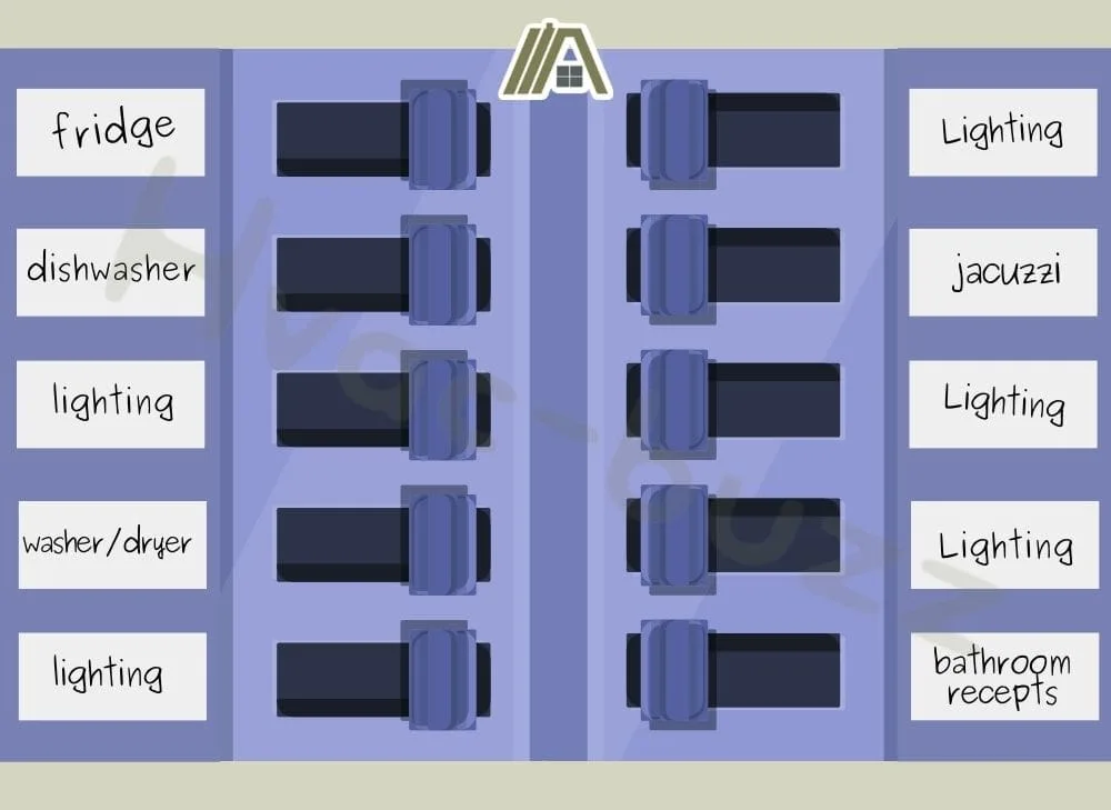 Circuit breaker with labels illustration