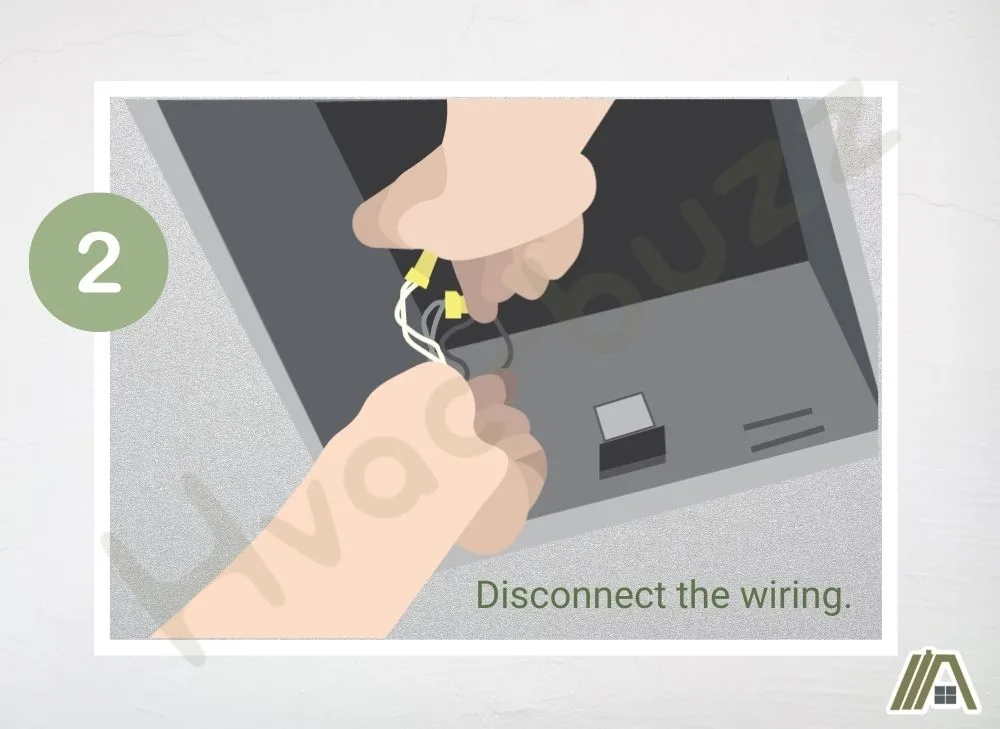 Disconnect the wiring of the bathroom exhaust fan illustration