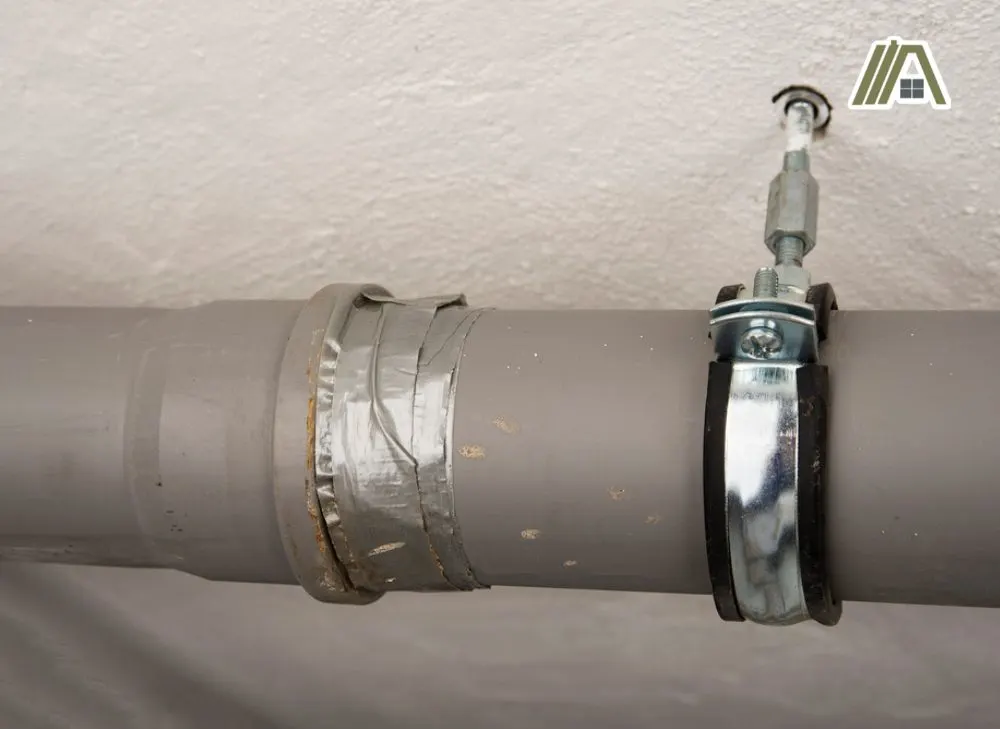 Duct tape placed on a metal pipe