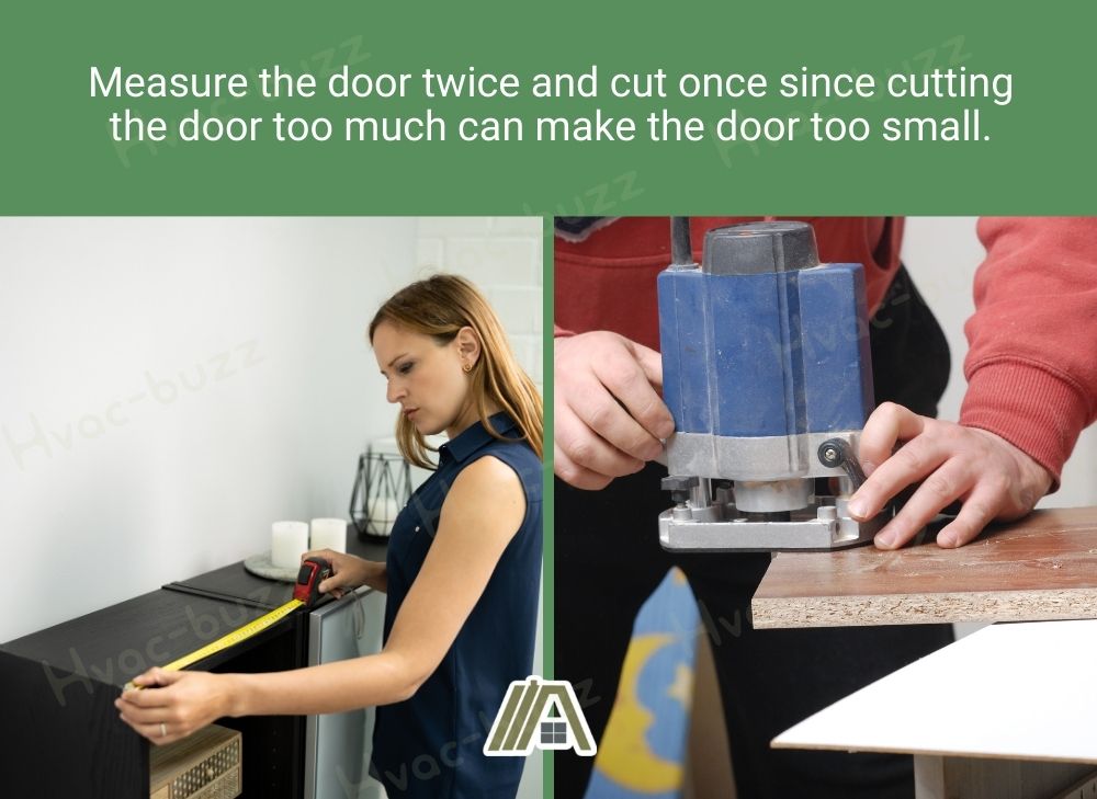 On cutting a kitchen door that is too large