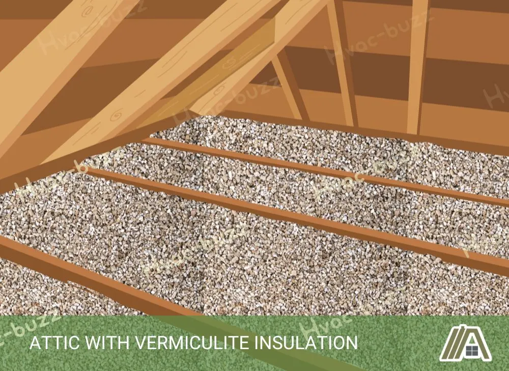 Attic with vermiculite insulation illustration