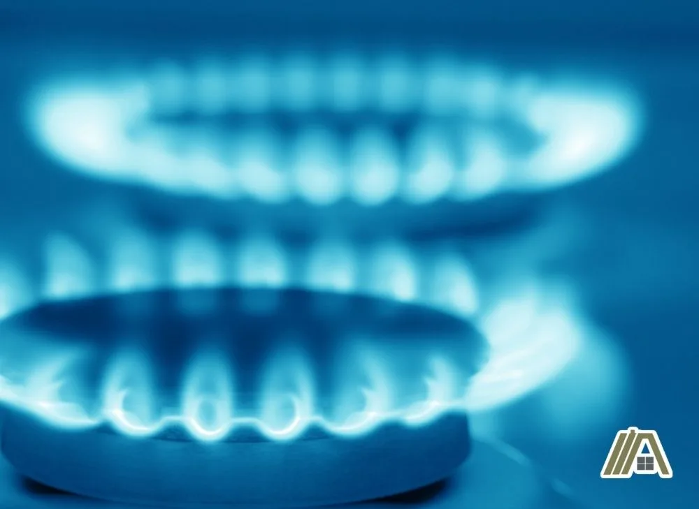 Blue flame from propane gas stove
