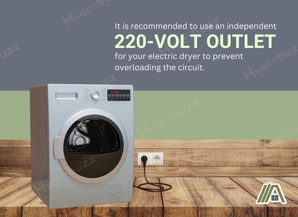 It is recommended to use an independent  220-volt outlet for your electric dryer