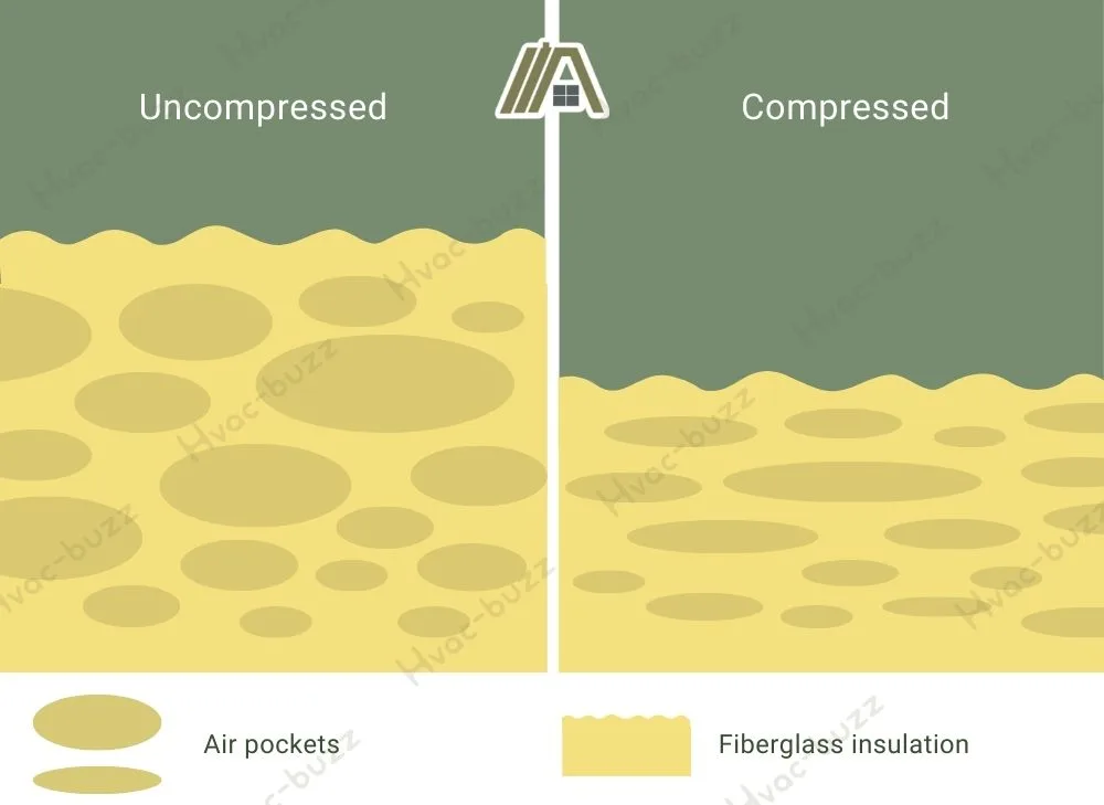 Batt insulation with air pockets, uncompressed and compressed insulation.jpg