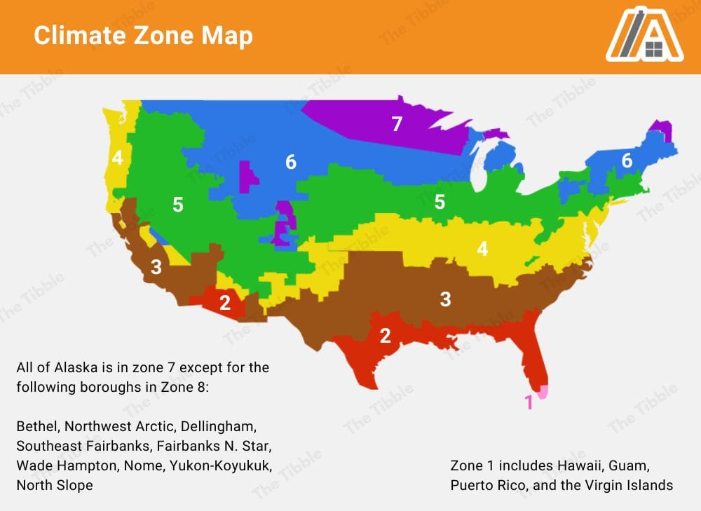 Climate zone map of United States