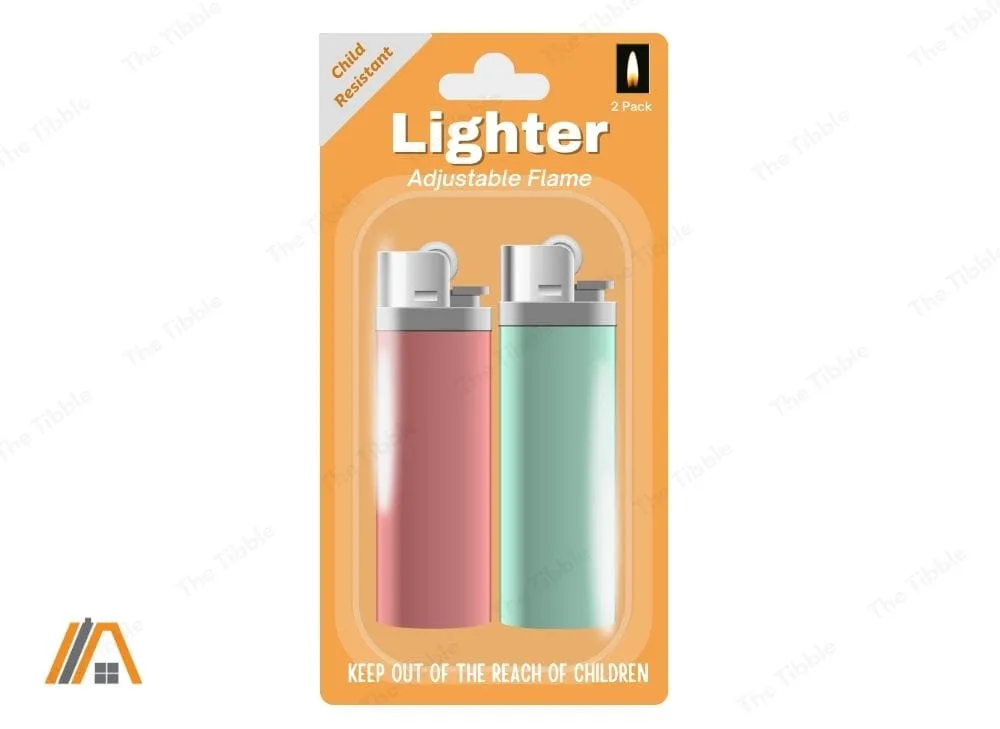 Lighter with adjustable flame illustrator