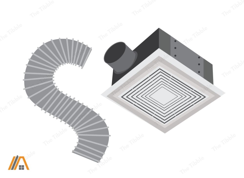 Bathroom fan with a duct illustration