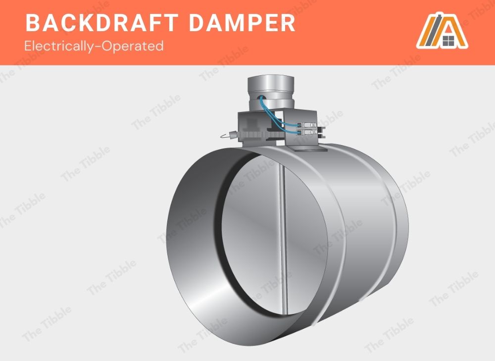 Electrically-operated backdraft damper illustration