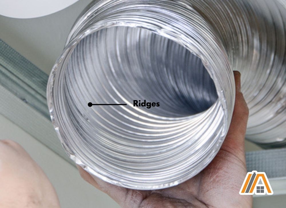 Ridges inside the flexible duct