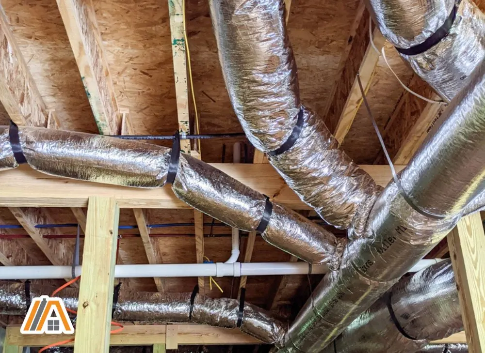 Flexible ductwork in a residential house