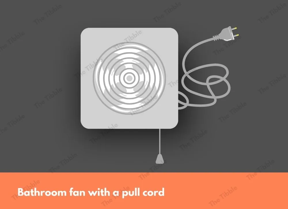 Bathroom fan with a pull cord illustration