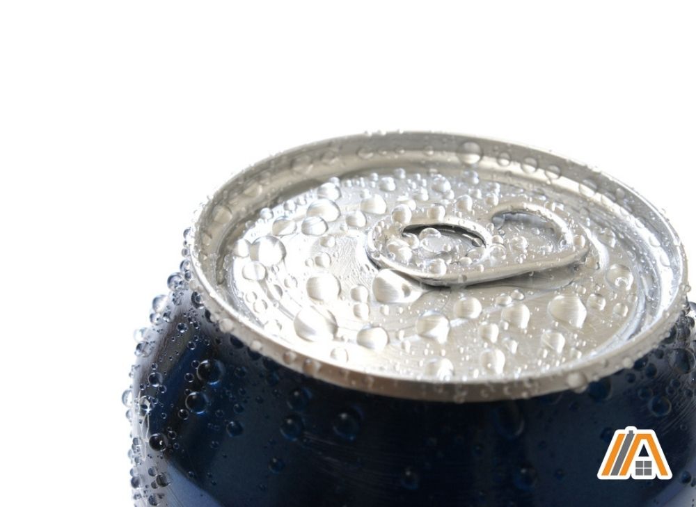 Cold soda can with moisture