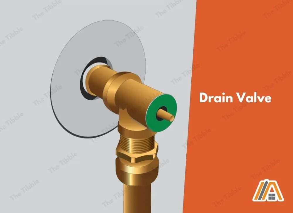 Drain valve of a water heater illustration