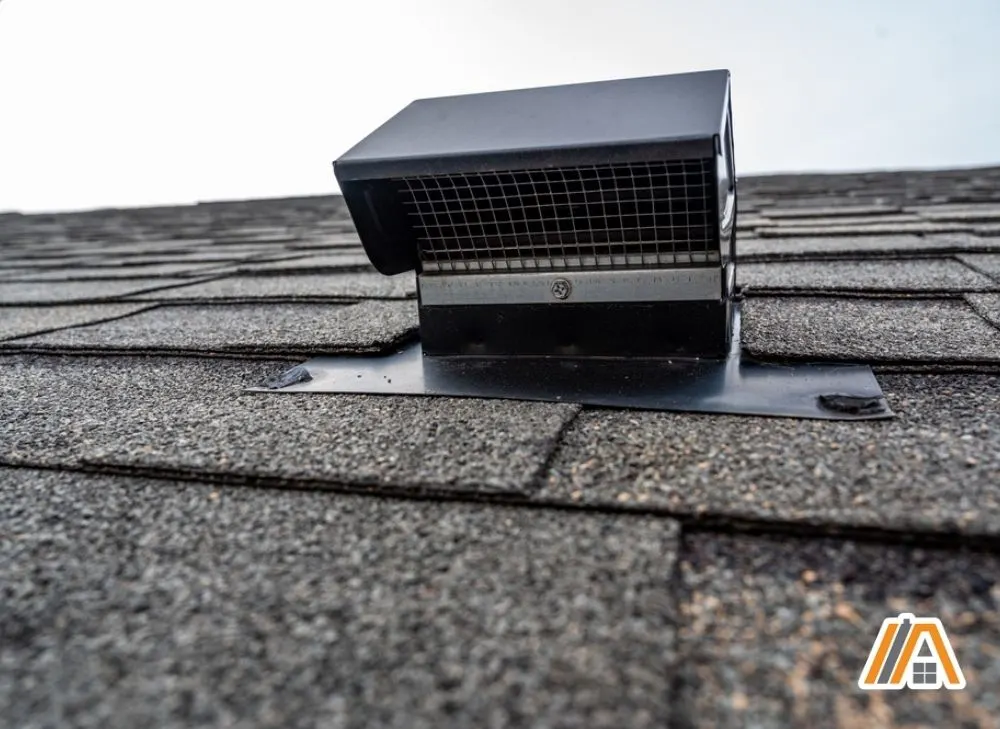 Exhaust vent on the roof with cover and mesh.jpg