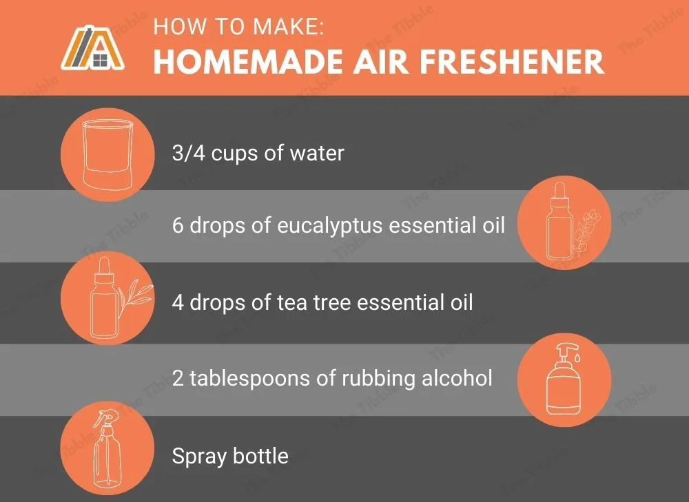 How to make a homemade air freshener; recipe and things needed infographic