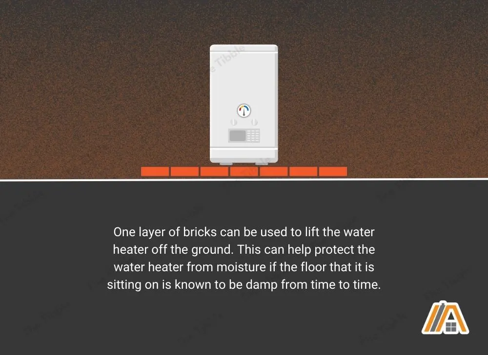 One layer of bricks below water heater illustration