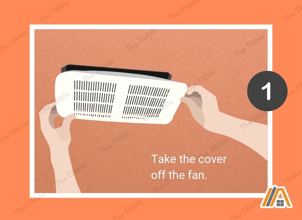 Removing the cover of the bathroom fan illustration